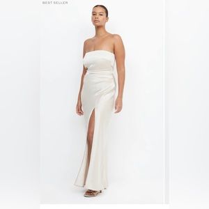 BEC + BRIDGE DREAMER STRAPLESS DRESS IN SAND